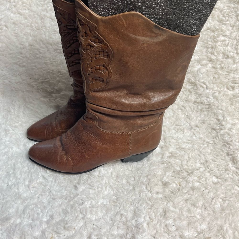 Laura made in Italy leather Brown Cowboy boots EUR Size 38 - Picture 2 of 10
